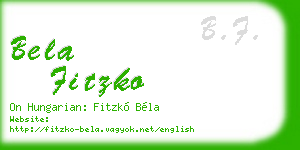 bela fitzko business card